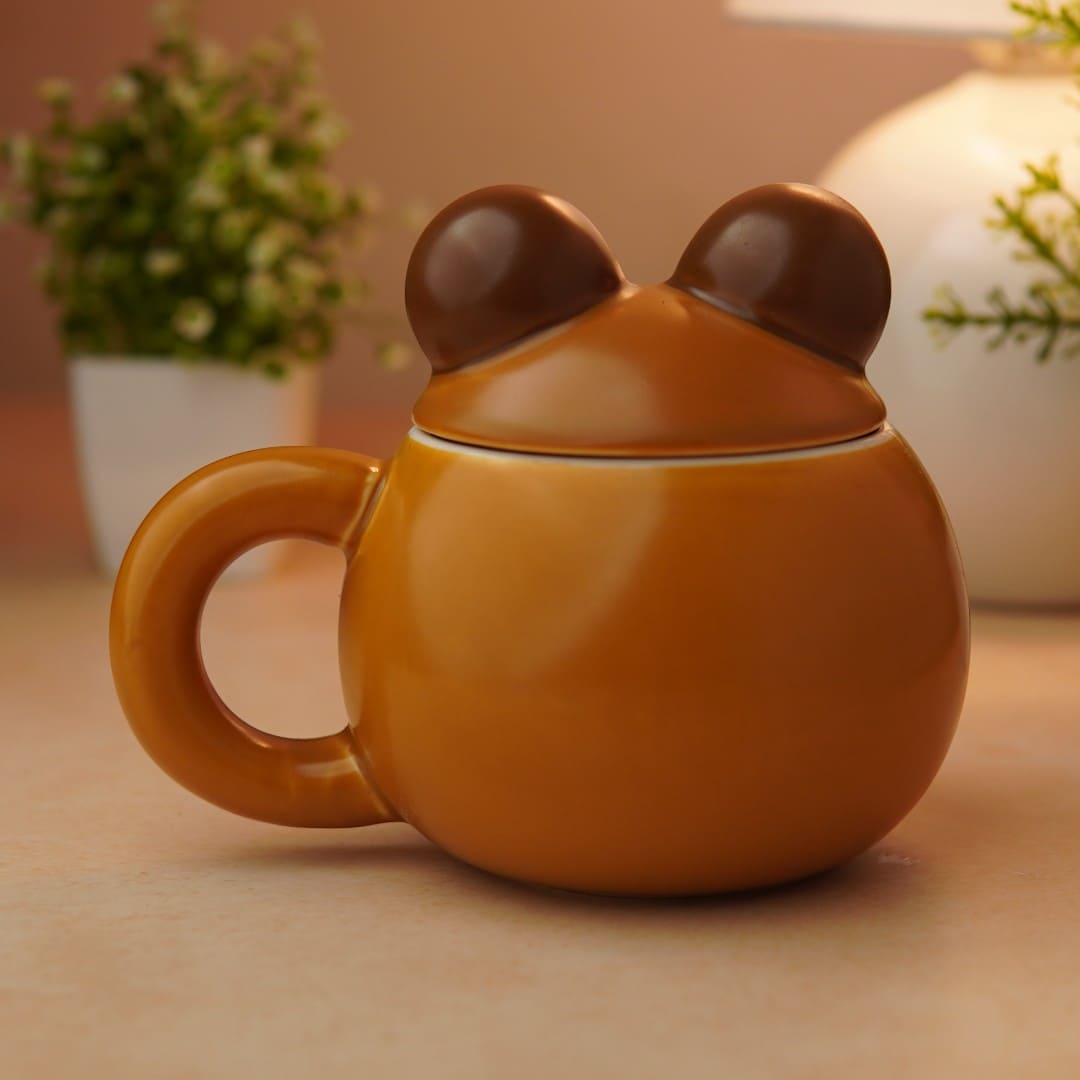 Teddy Tuck Ceramic Mug (With Lid)