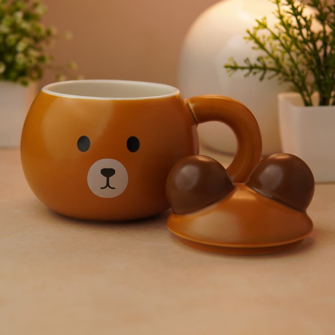 Teddy Tuck Ceramic Mug (With Lid)