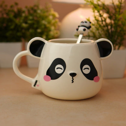 Moodie Panda Ceramic Mug (With Spoon) - The Blushy