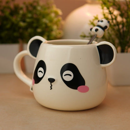 Moodie Panda Ceramic Mug (With Spoon) - The Blushy