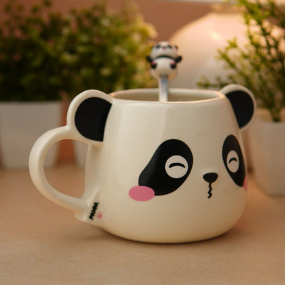 Moodie Panda Ceramic Mug (With Spoon) - The Blushy