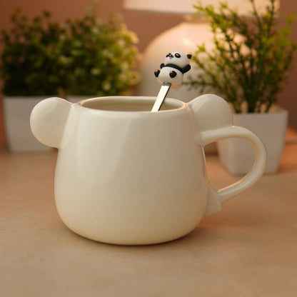 Moodie Panda Ceramic Mug (With Spoon) - The Blushy