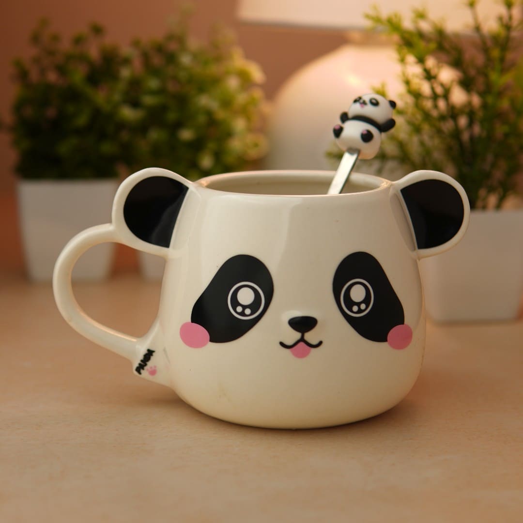 Moodie Panda Ceramic Mug (With Spoon) - The Bubbly