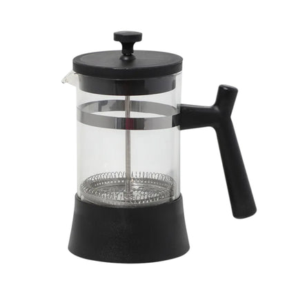 Matte Black Glass French Press with Modern Angular Grip (600 ml)
