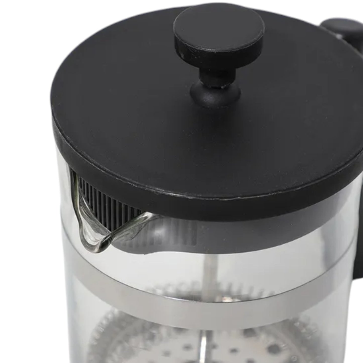 Matte Black Glass French Press with Modern Angular Grip (600 ml)