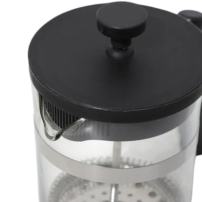 Matte Black Glass French Press with Modern Angular Grip (600 ml)