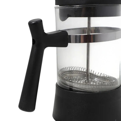 Matte Black Glass French Press with Modern Angular Grip (600 ml)