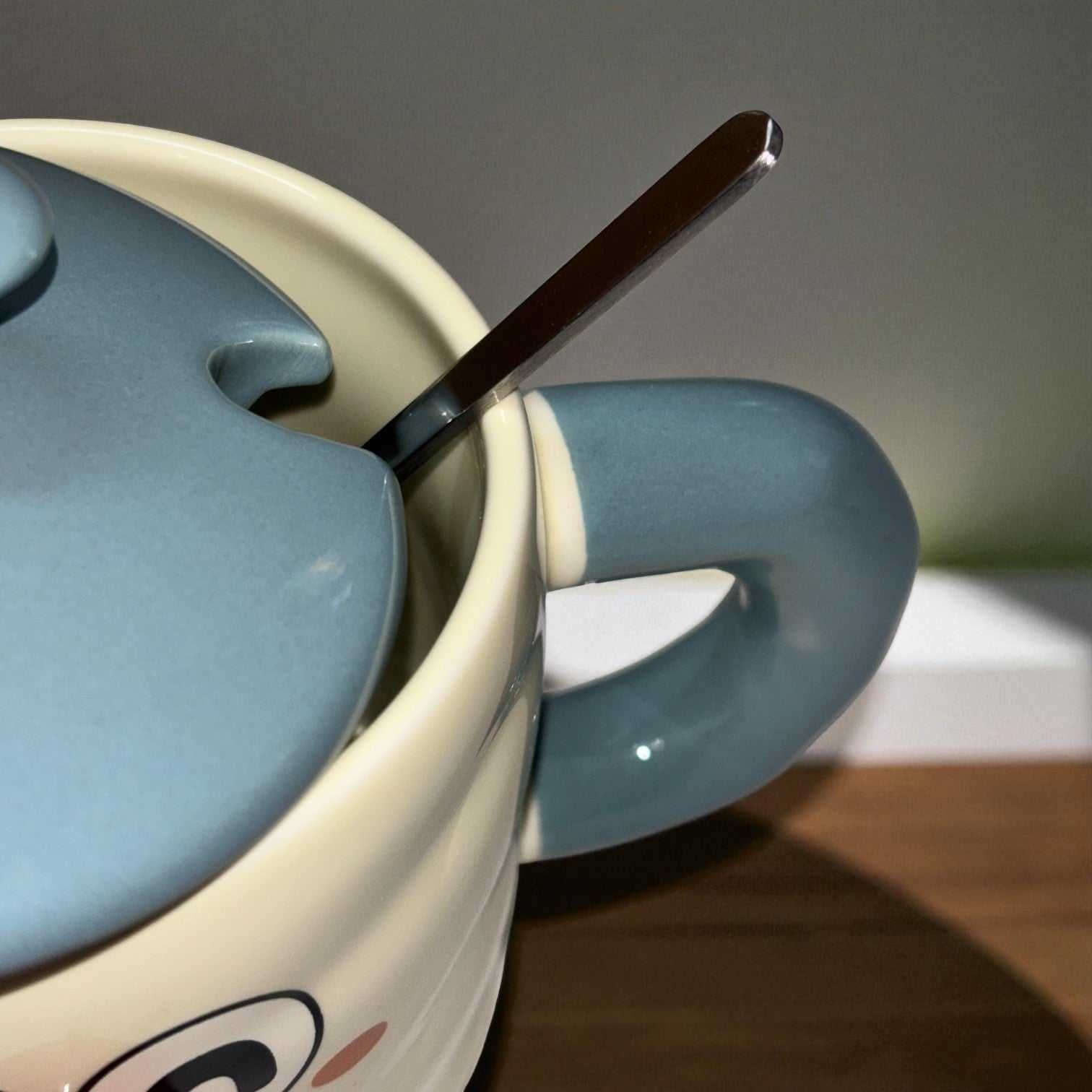 Whimsy Moods Ceramic Cup (With Spoon and Lid)