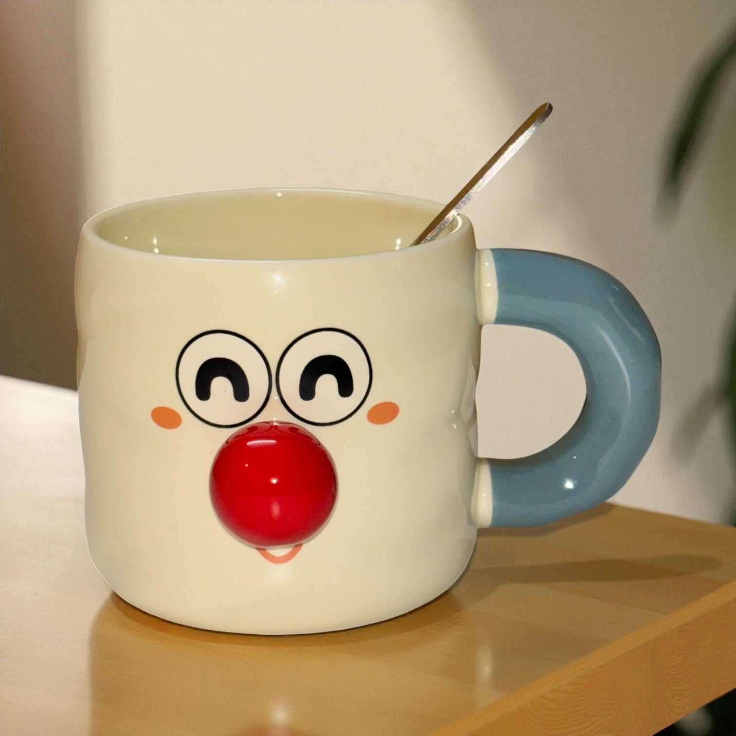 Whimsy Moods Ceramic Cup (With Spoon and Lid)