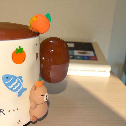 Tangy Teddy Ceramic Cup (With Spoon and Lid)
