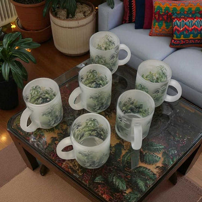 Monstera Calm Frosted Glass Mug