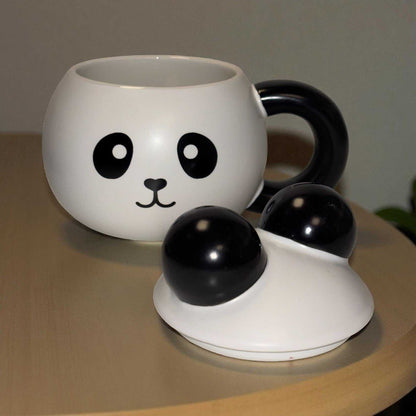 Panda Pop Ceramic Mug (With Lid)