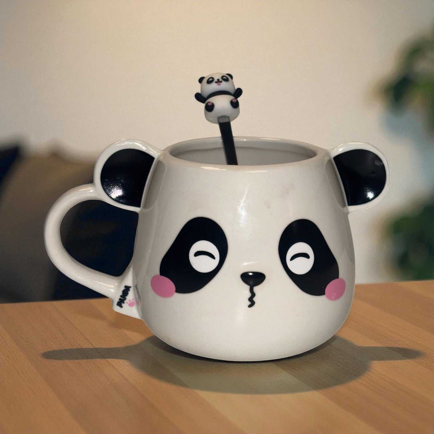 Moodie Panda Ceramic Mug (With Spoon) - The Blushy