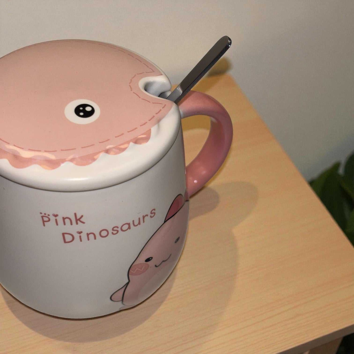 Pastel Roar Ceramic Mug (With Spoon and Lid)