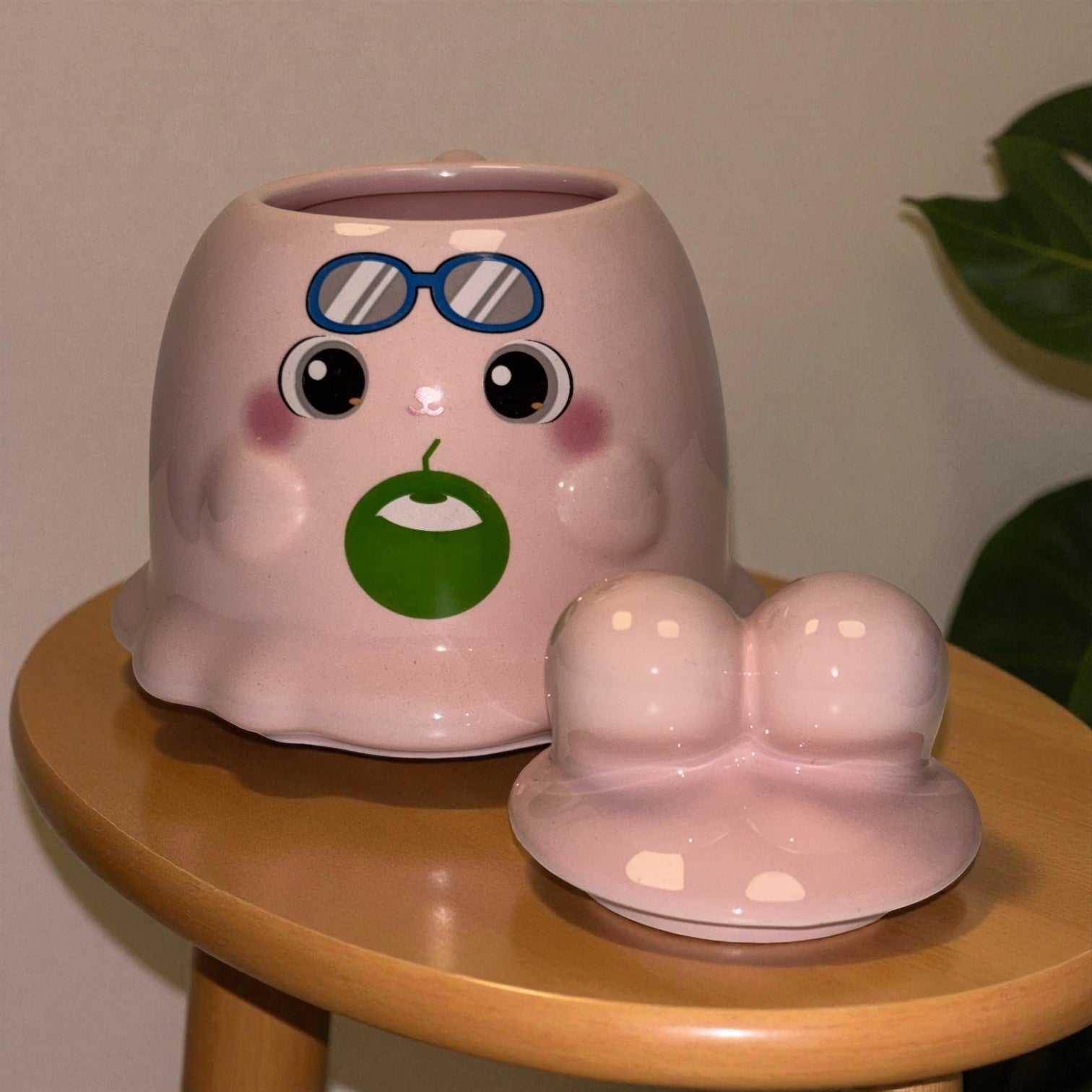 Sugar Snug Ceramic Mug (With Lid) - Pink