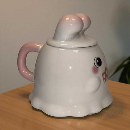 Sugar Snug Ceramic Mug (With Lid) - White