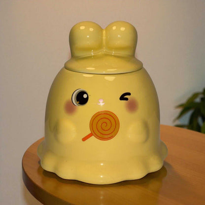 Sugar Snug Ceramic Mug (With Lid) - Yellow