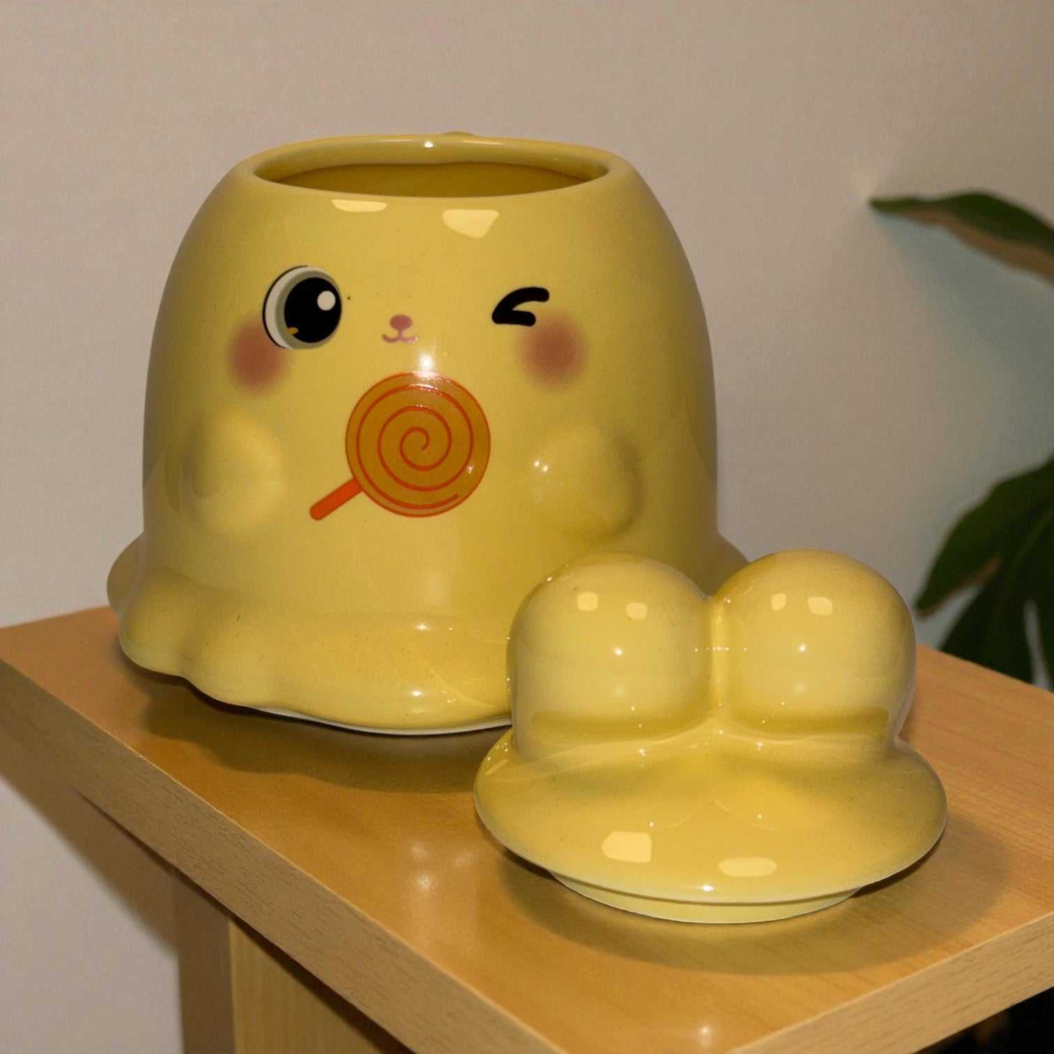 Sugar Snug Ceramic Mug (With Lid) - Yellow