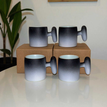 Wabi Fade Demitasse Cup (80 ml Espresso Cup) - Black and White