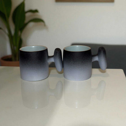 Wabi Fade Demitasse Cup (80 ml Espresso Cup) - Black and White