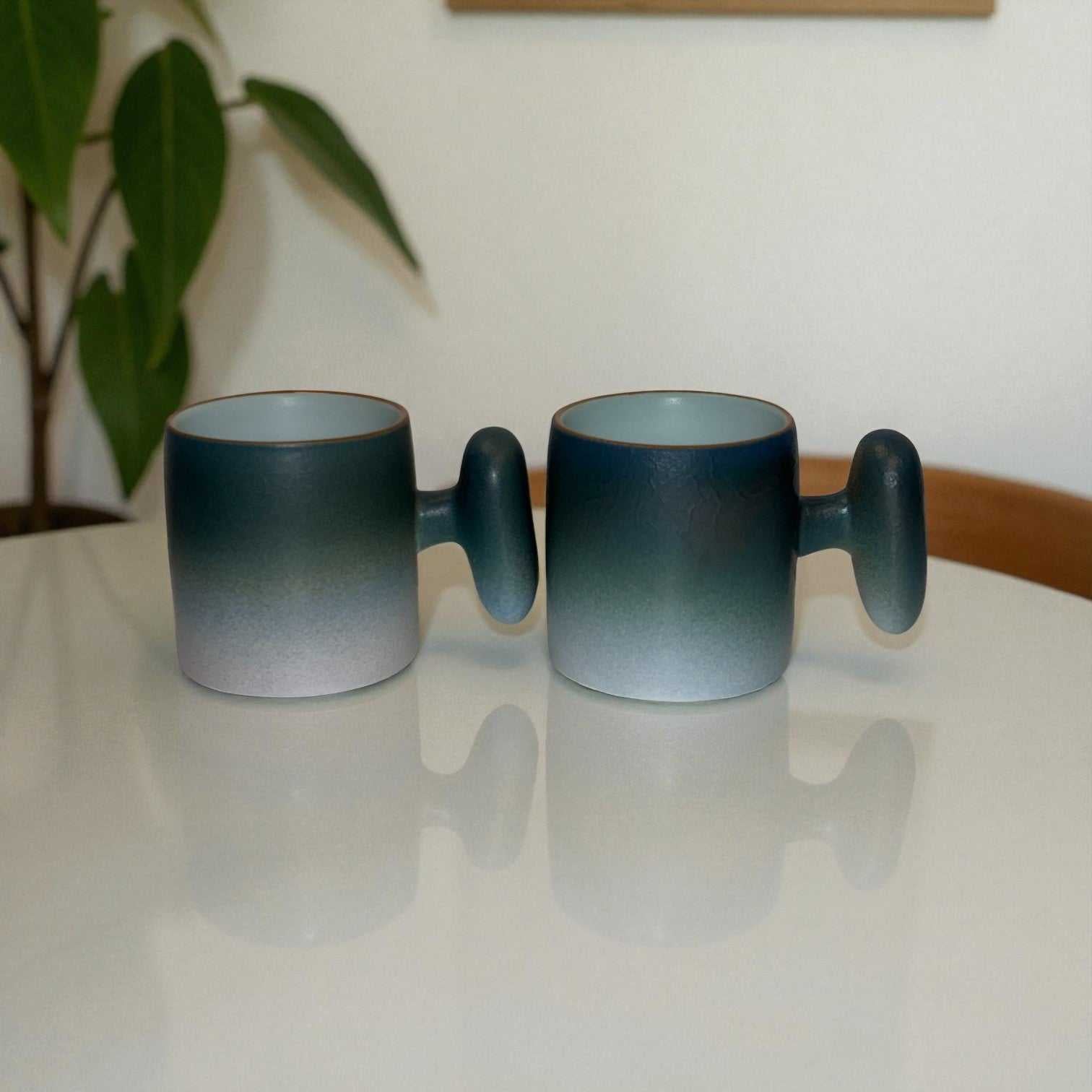 Wabi Fade Demitasse Cup (80 ml Espresso Cup) - Set - Green and White