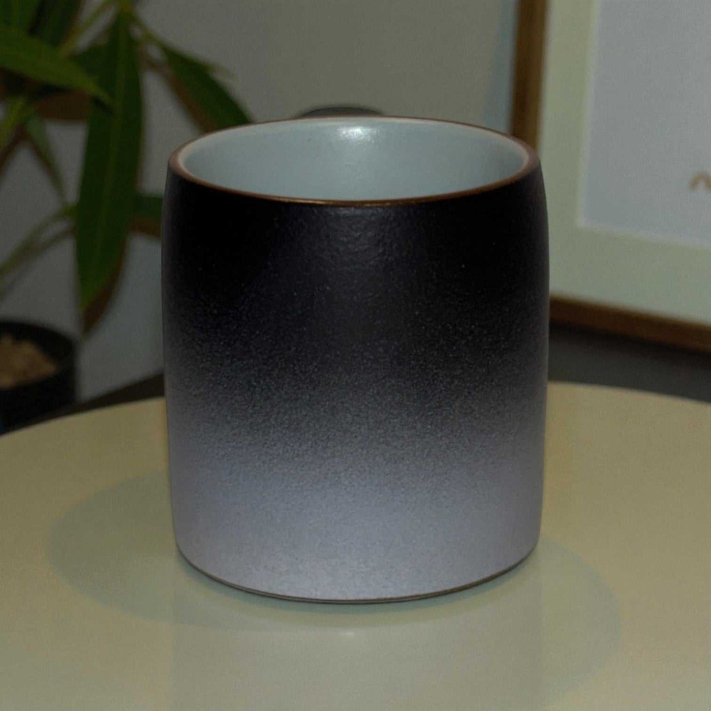 Wabi Fade Demitasse Cup (80 ml Espresso Cup) - Black and White - Wooden Handle