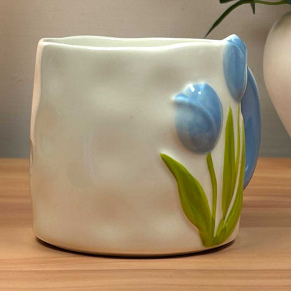 Tulip Meadow Ceramic Mug - Blue