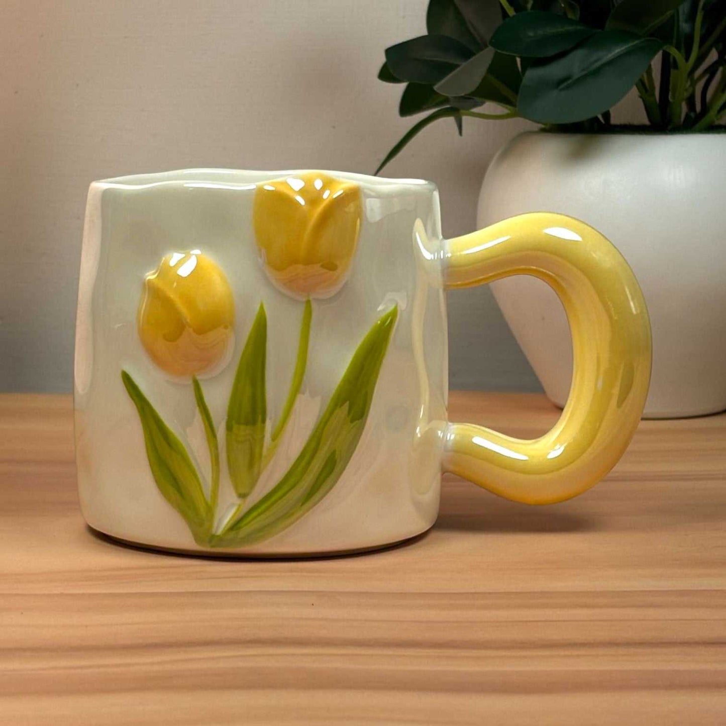 Tulip Meadow Ceramic Mug - Yellow