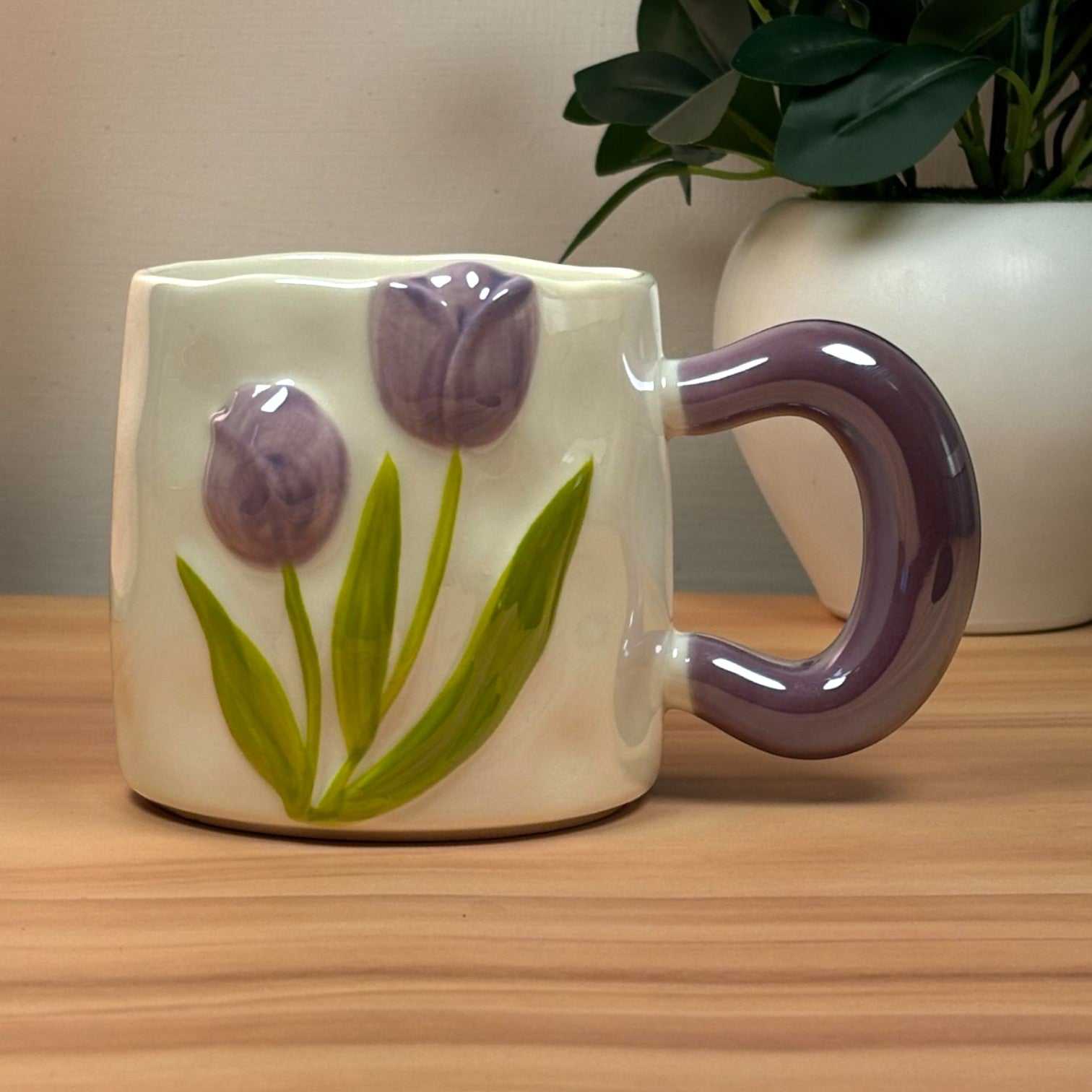 Tulip Meadow Ceramic Mug - Violet