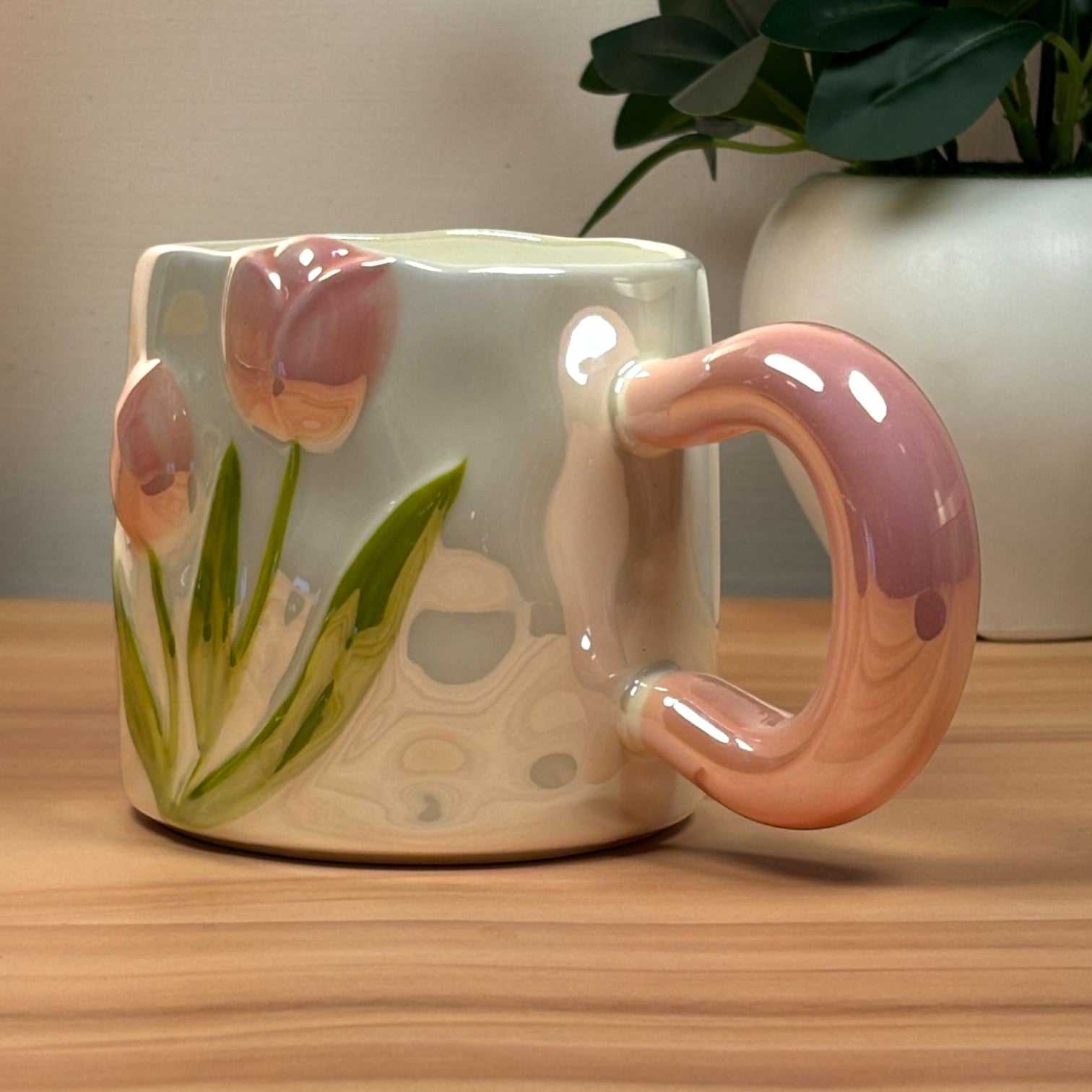 Tulip Meadow Ceramic Mug - Pink