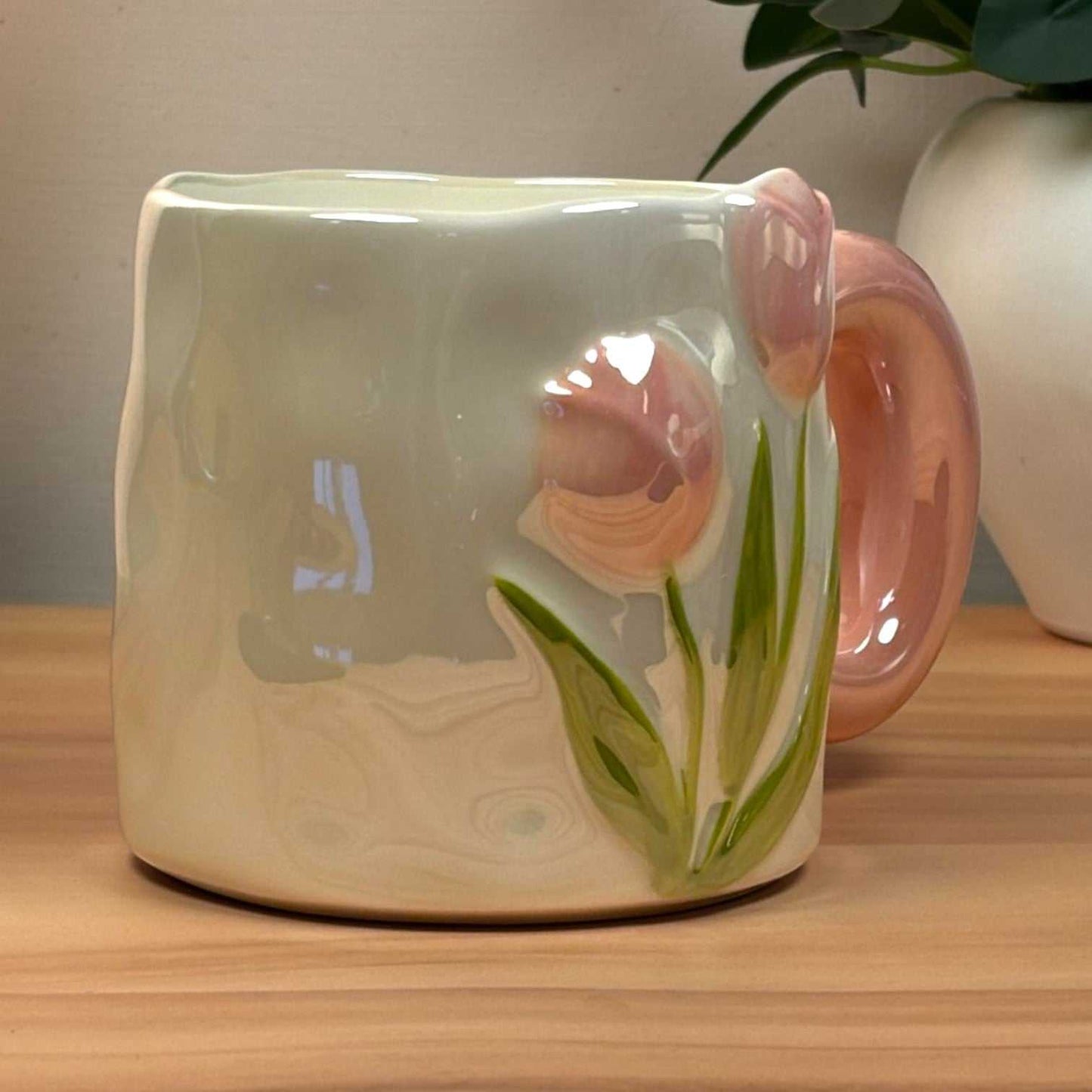 Tulip Meadow Ceramic Mug - Pink