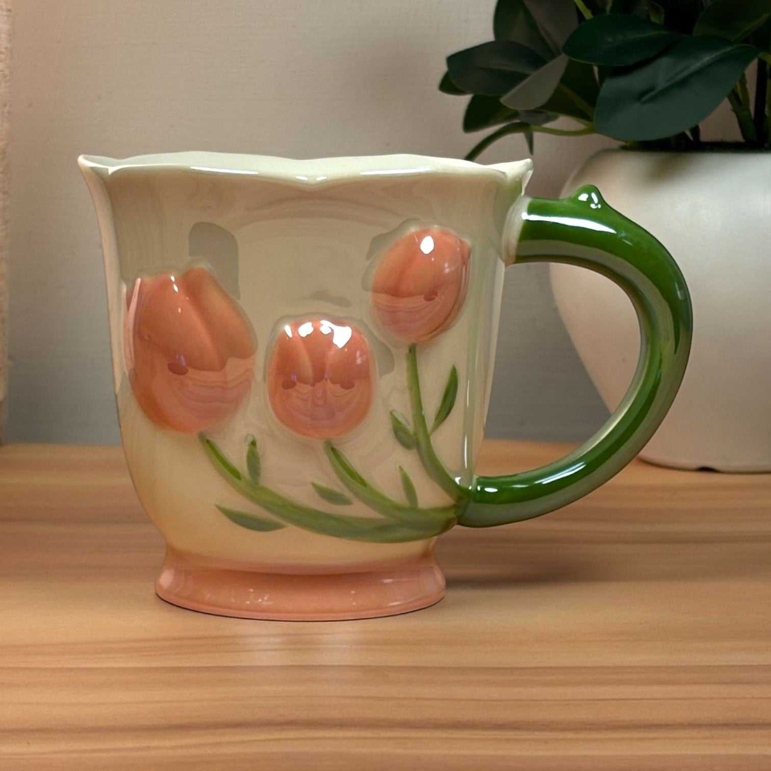 Tulip Buds Ceramic Mug - Red
