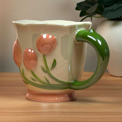 Tulip Buds Ceramic Mug - Red