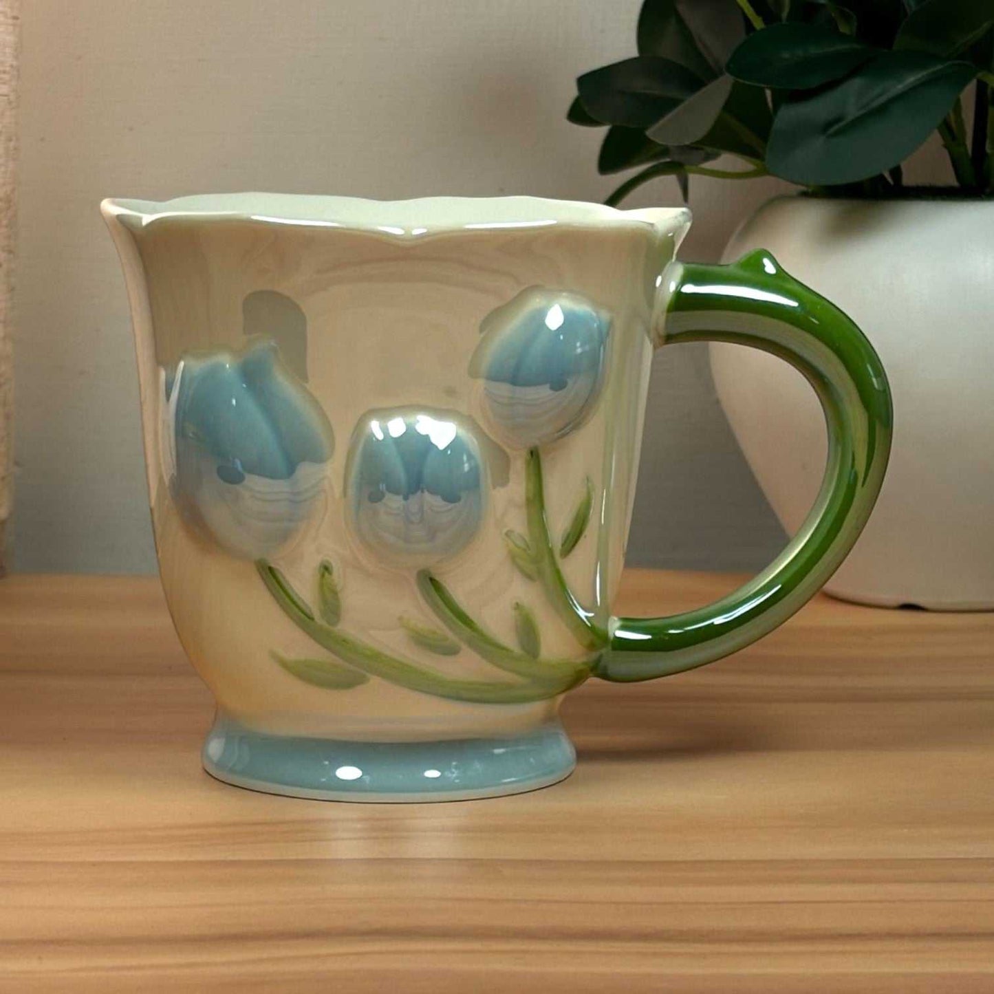 Tulip Buds Ceramic Mug - Blue