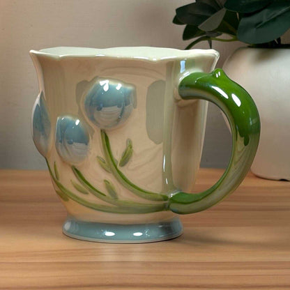 Tulip Buds Ceramic Mug - Blue