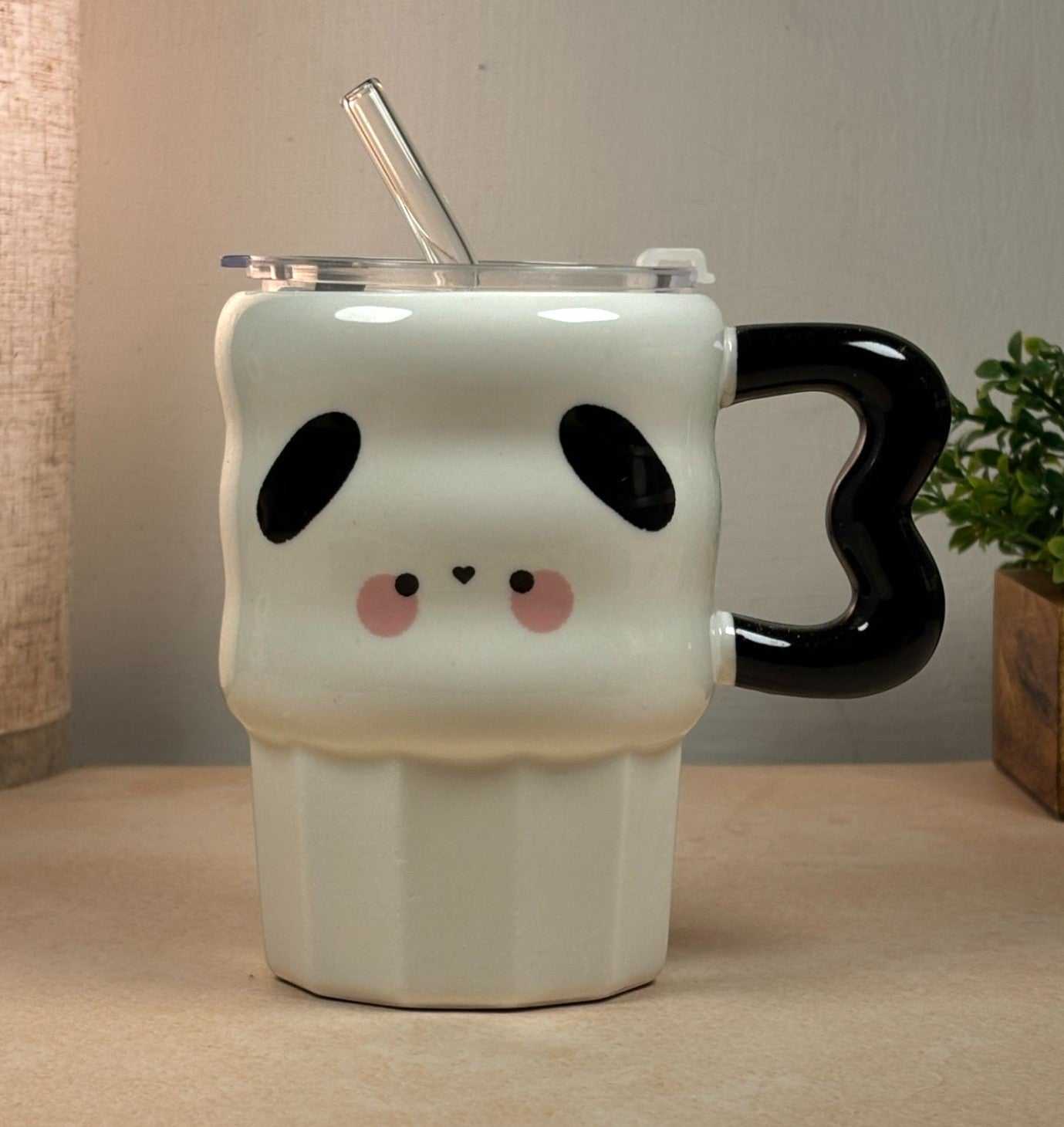 Multipurpose Puppy Ceramic Tumbler (With Straw and Lid)