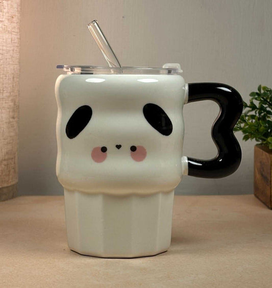 Multipurpose Puppy Ceramic Tumbler (With Straw and Lid)