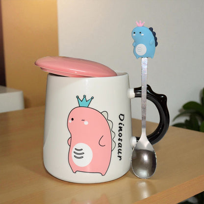 Dino Majesty Ceramic Mug (With Spoon and Lid)