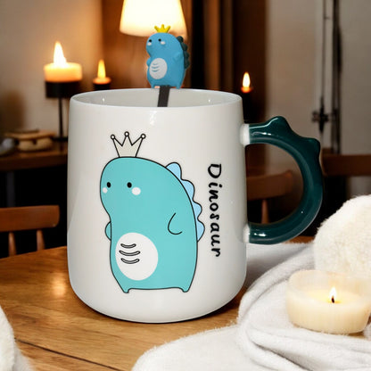 Dino Majesty Ceramic Mug (With Spoon and Lid)