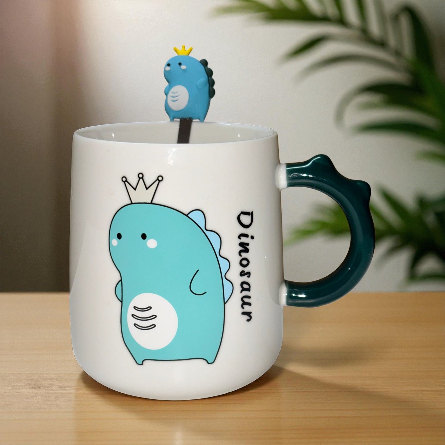 Dino Majesty Ceramic Mug (With Spoon and Lid)