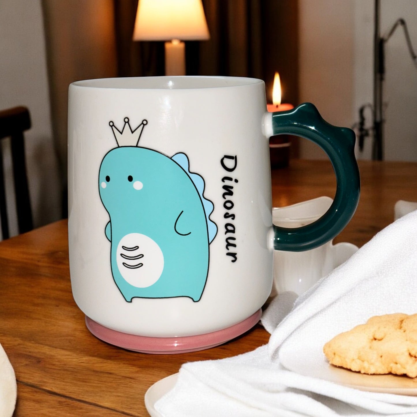 Dino Majesty Ceramic Mug (With Spoon and Lid)