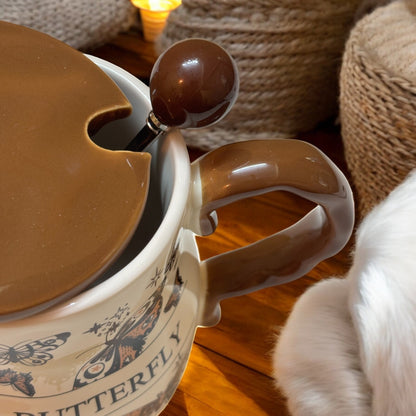 Victorian Flutter Ceramic Mug (With Spoon and Lid)