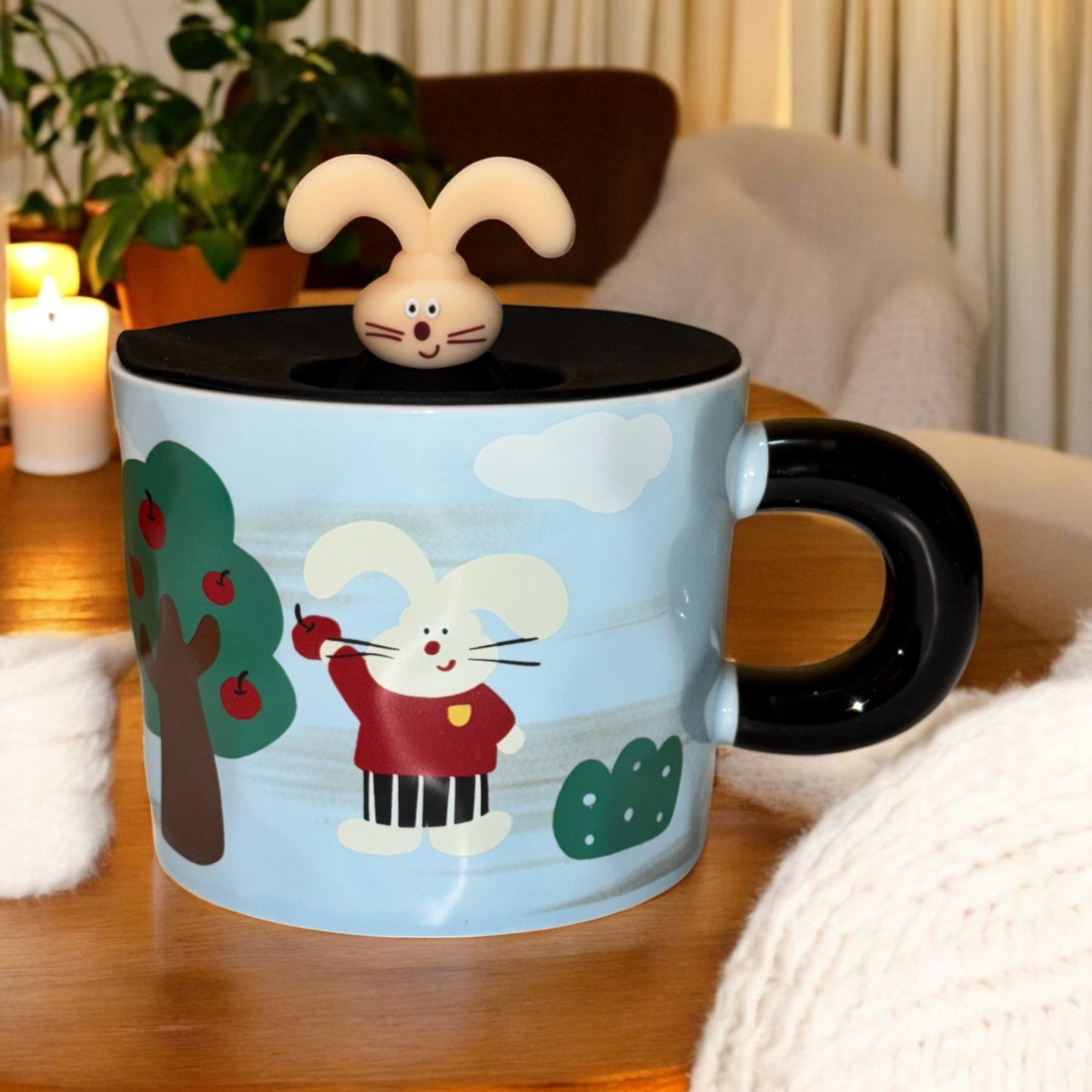 Radiant Rabbit Ceramic Cup (With Lid)