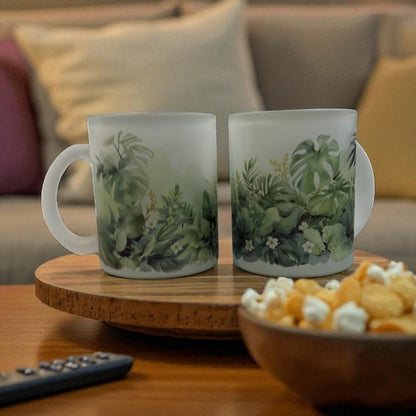 Monstera Calm Frosted Glass Mug