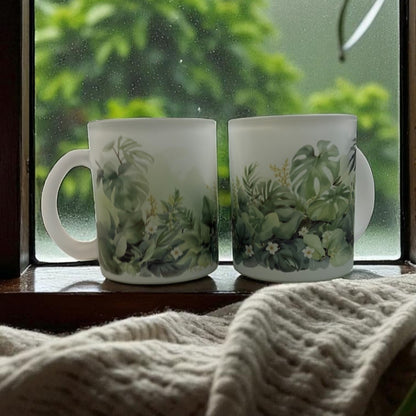 Monstera Calm Frosted Glass Mug