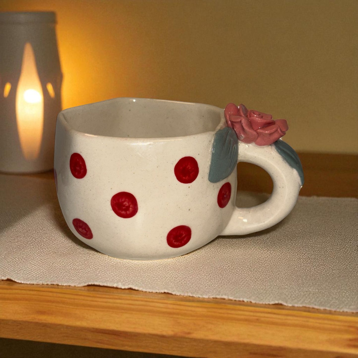 Rosy Dot Ceramic Cup