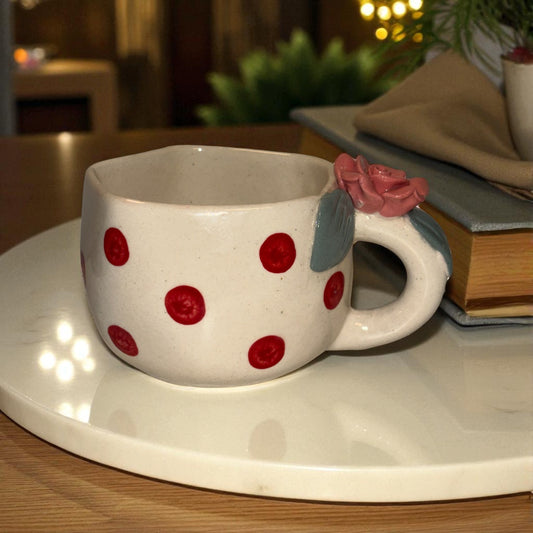 Rosy Dot Ceramic Cup