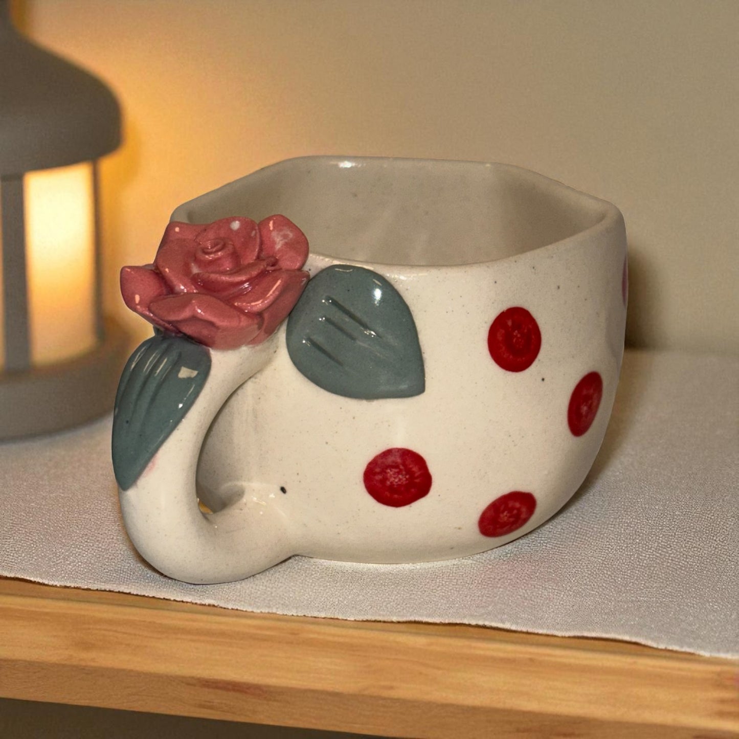 Rosy Dot Ceramic Cup