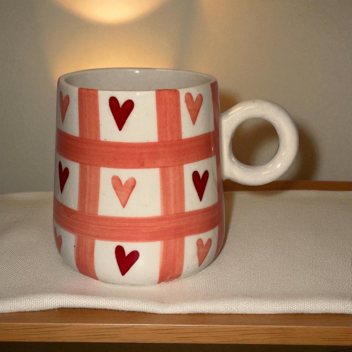 Heart Lattice Ceramic Cup