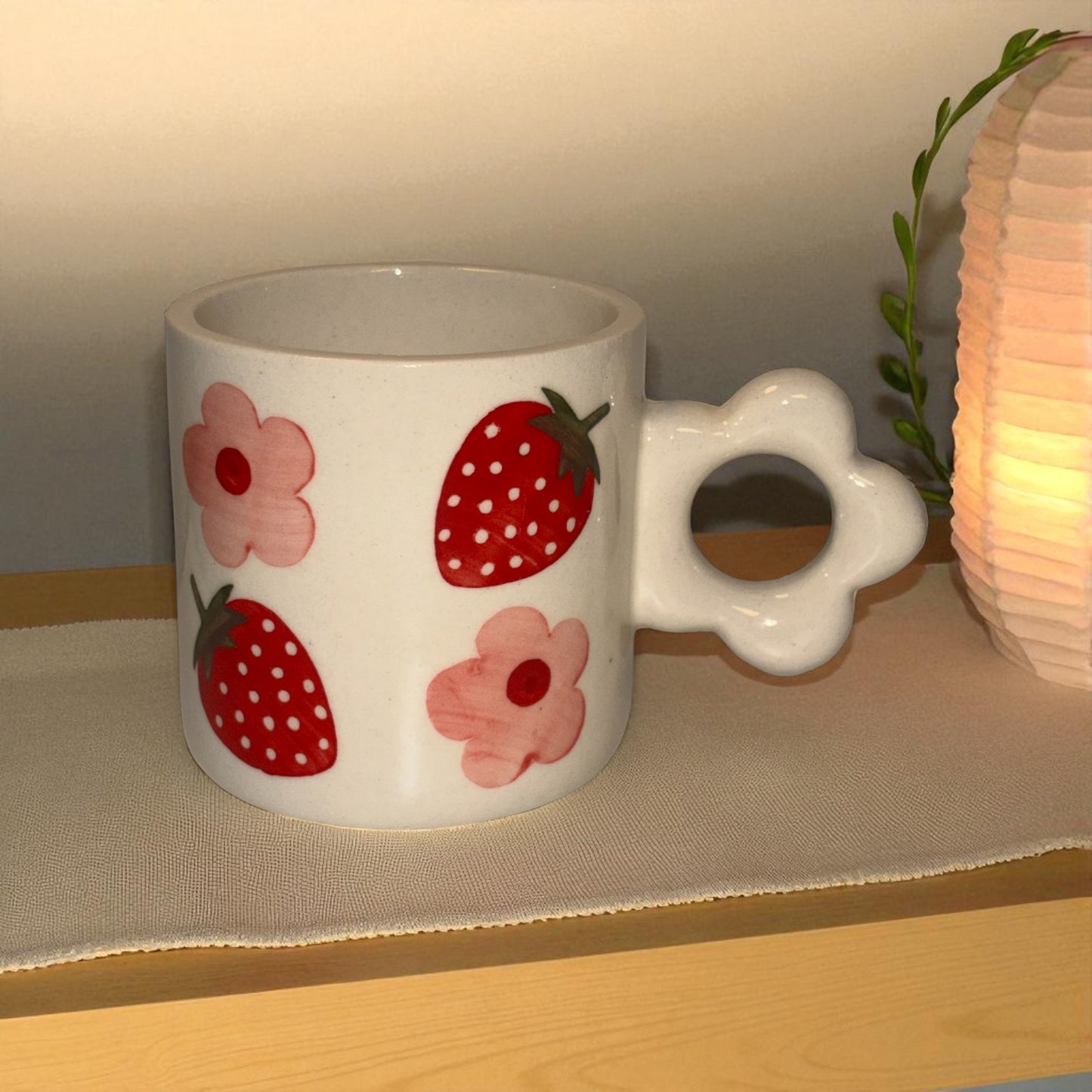 Strawberry Bloom Ceramic Cup
